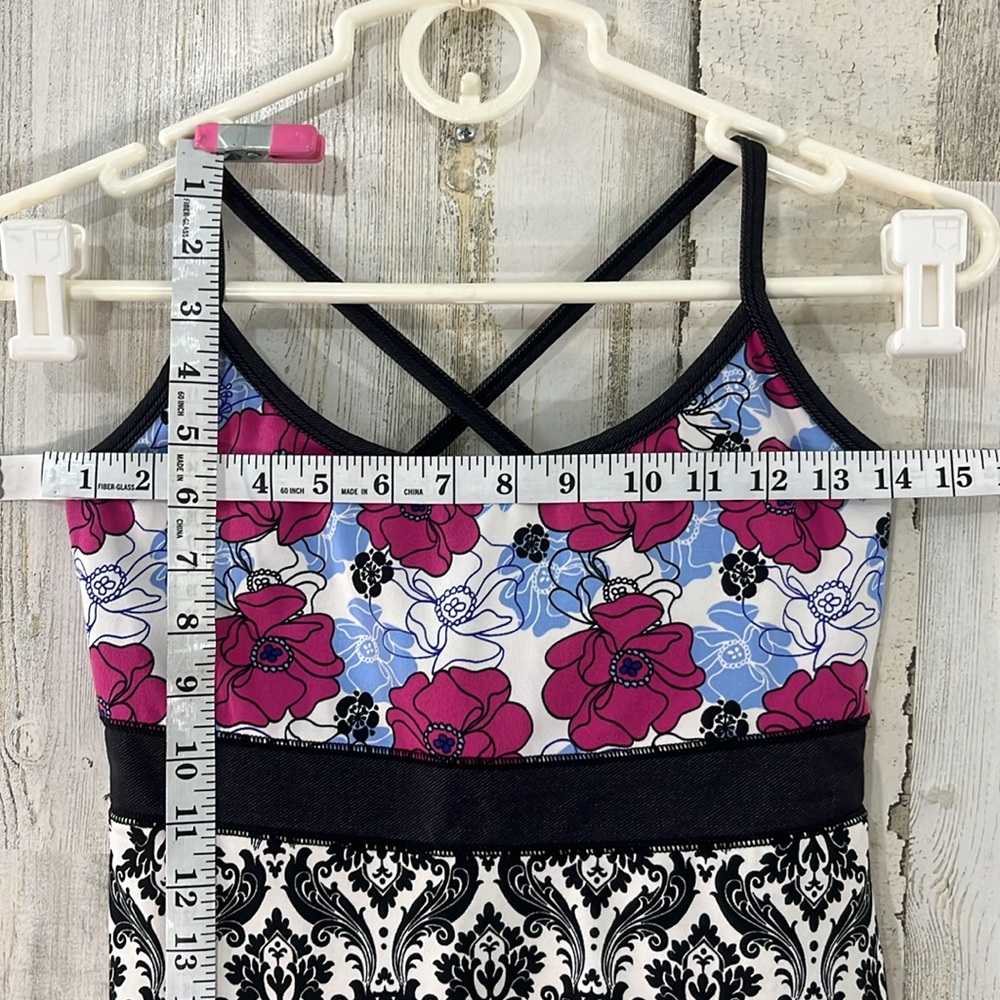 Soybu Womens Tank Top Size Small Floral Damask Print Black White Yoga Workout - Picture 7 of 10